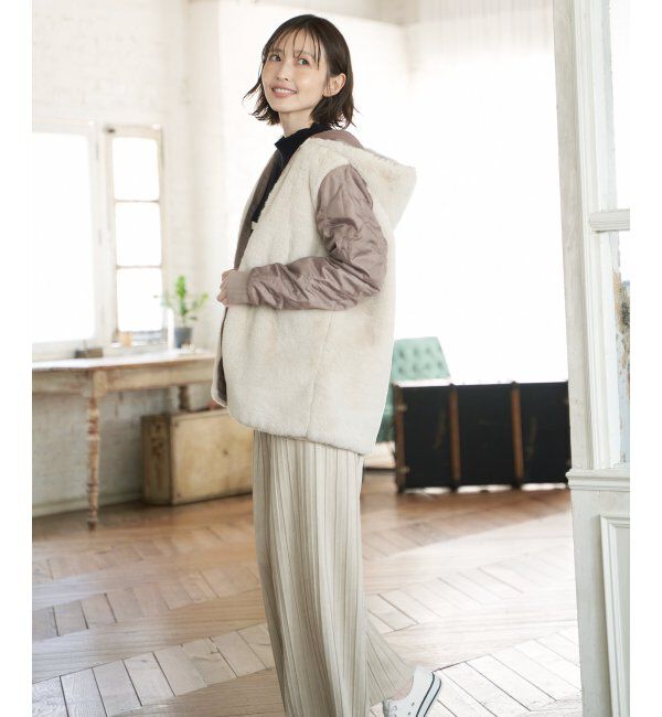 ikka「【雑誌InRed12月号掲載】 ファーライナー3WAYミドルマウンテンパーカー」|ブルゾン・スタジャン|