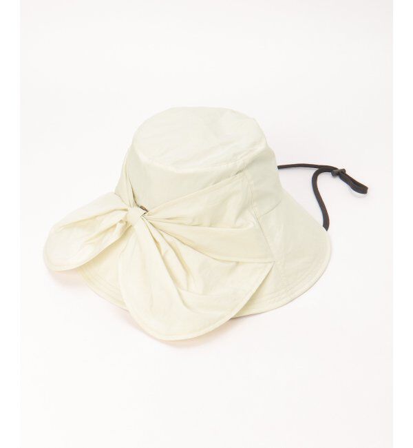 ikka「洗えるUVツバ広リボンハット」|その他|オフホワイト