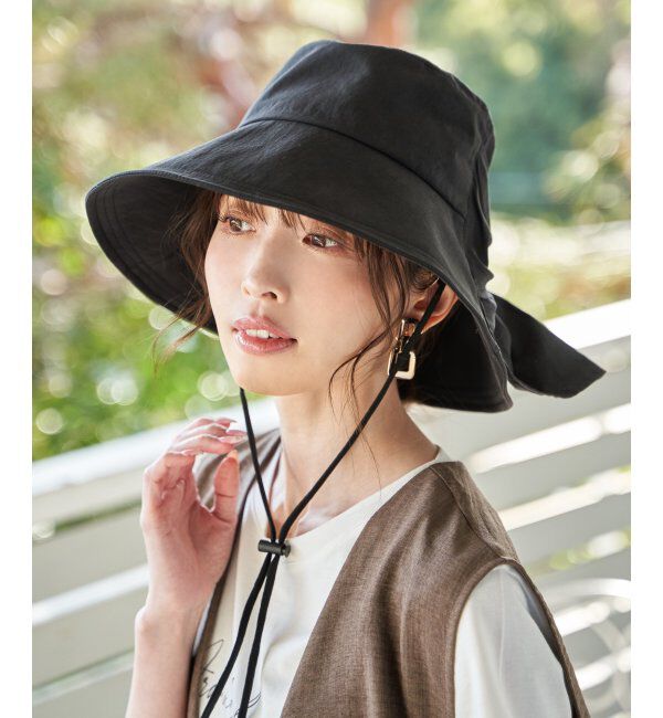 ikka「洗えるUVツバ広リボンハット」|その他|