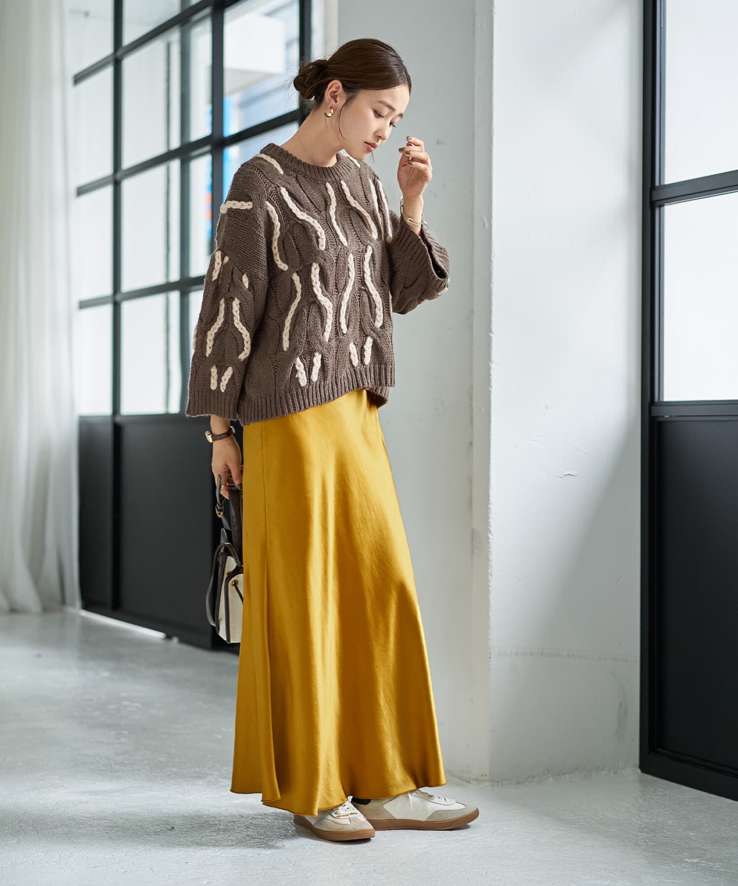 STYLE DELI「ゆる編みランダムケーブルニットトップス」|ニット・セーター|