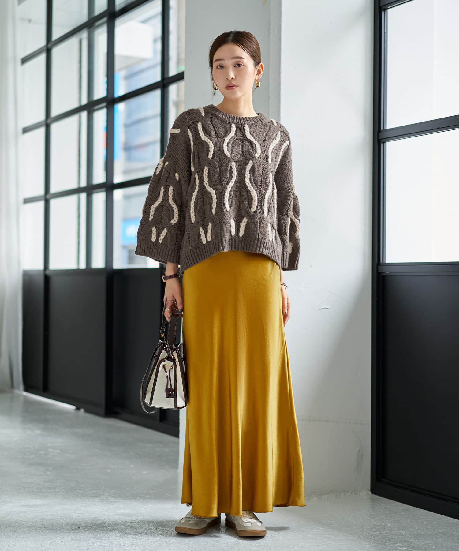 STYLE DELI「ゆる編みランダムケーブルニットトップス」|ニット・セーター|