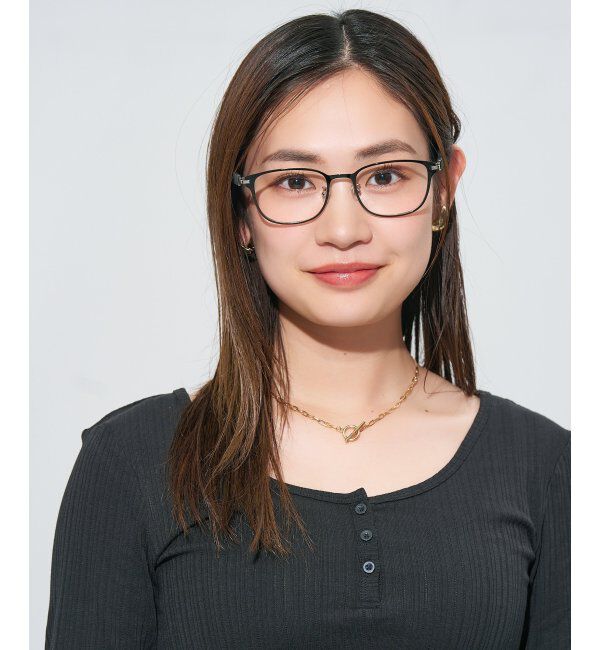  「ボストン型 メガネ | レザー調 ラバーテンプル 眼鏡 伊達メガネ 度付き CLASSIC レンズ交換券付」|メガネ|ブラック