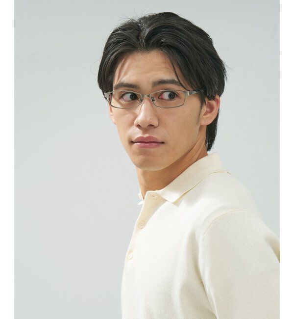  「 スクエア型 メガネ | 横長 メタルフレーム 伊達めがね 度付きユニセックス  STANDARD  レンズ交換券付」|メガネ|