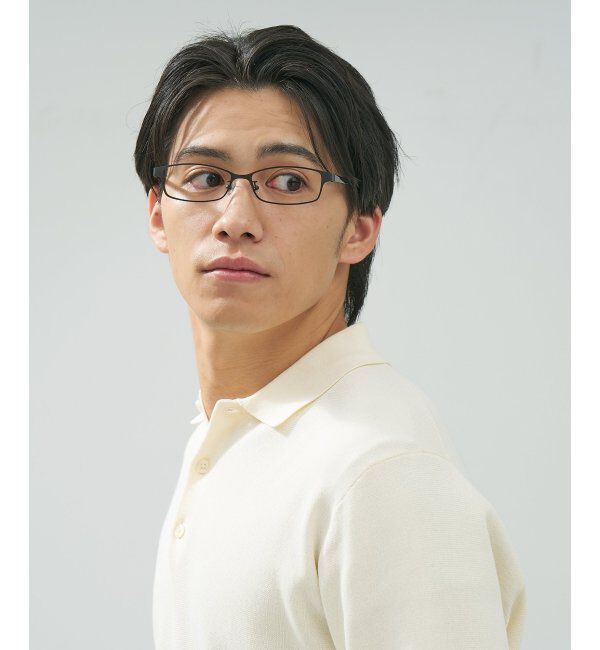  「 スクエア型 メガネ | 横長 メタルフレーム 伊達めがね 度付きユニセックス  STANDARD  レンズ交換券付」|メガネ|