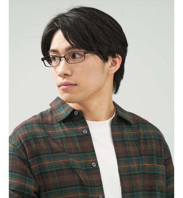  「 スクエア型 メガネ | 横長 メタルフレーム 伊達めがね 度付きユニセックス  STANDARD  レンズ交換券付」|メガネ|