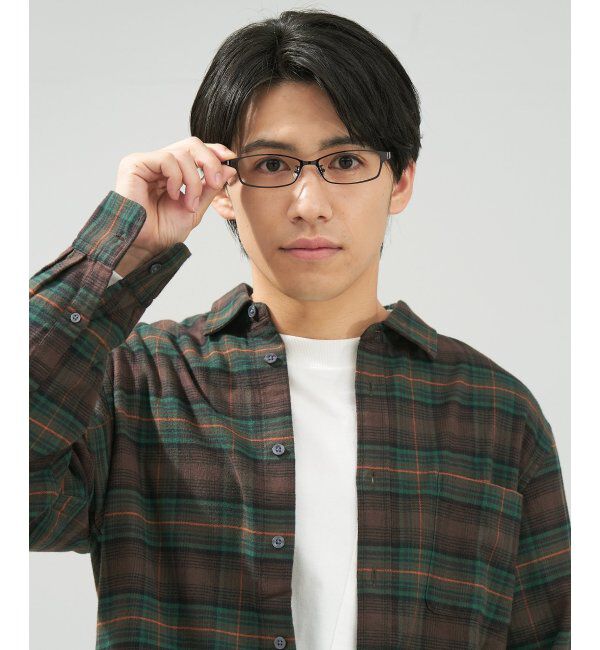  「 スクエア型 メガネ | 横長 メタルフレーム 伊達めがね 度付きユニセックス  STANDARD  レンズ交換券付」|メガネ|