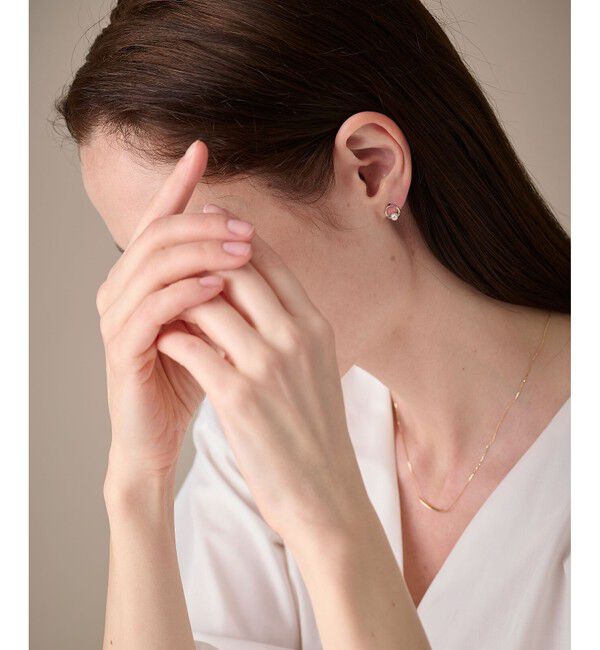 ete「K10YG パール サークル ピアス」|ピアス|