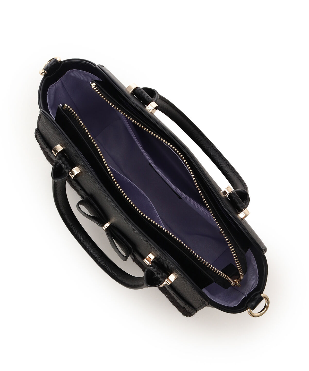 Samantha Vega「ラメツイードアクセントリボンハンドバッグ」|ハンドバッグ|