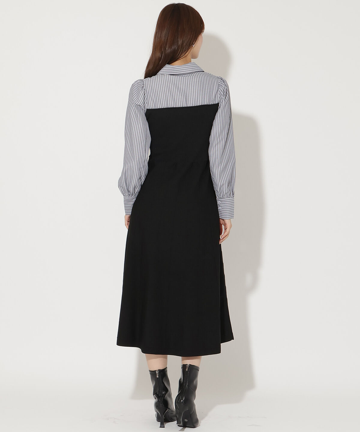 アンドクチュール「ニットビスチェ風スキッパーワンピース」|ワンピース|