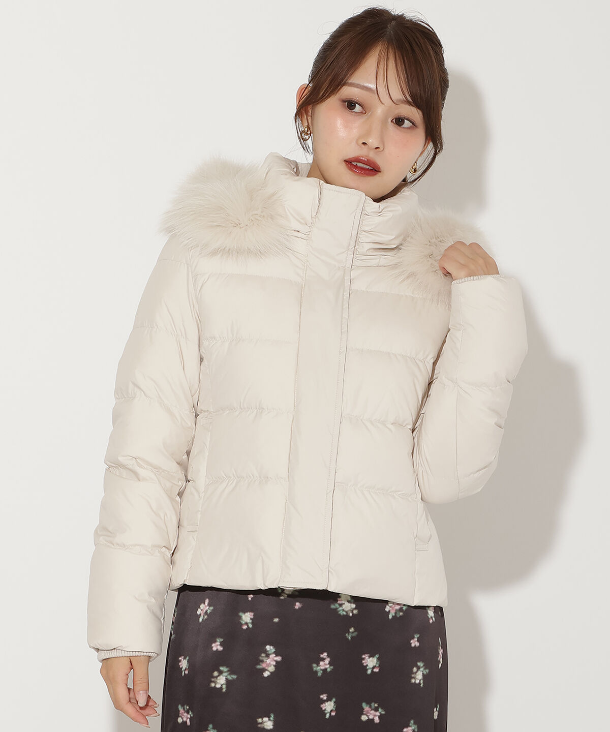 アンドクチュール「FOXファー付きショートダウン」|ダウン|