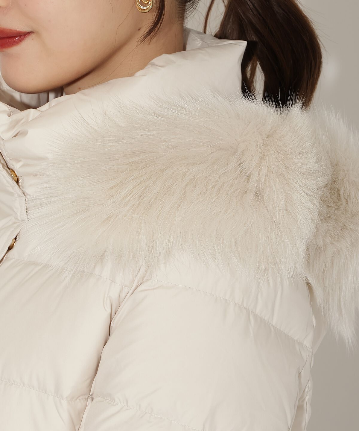 アンドクチュール「FOXファー付きショートダウン」|ダウン|