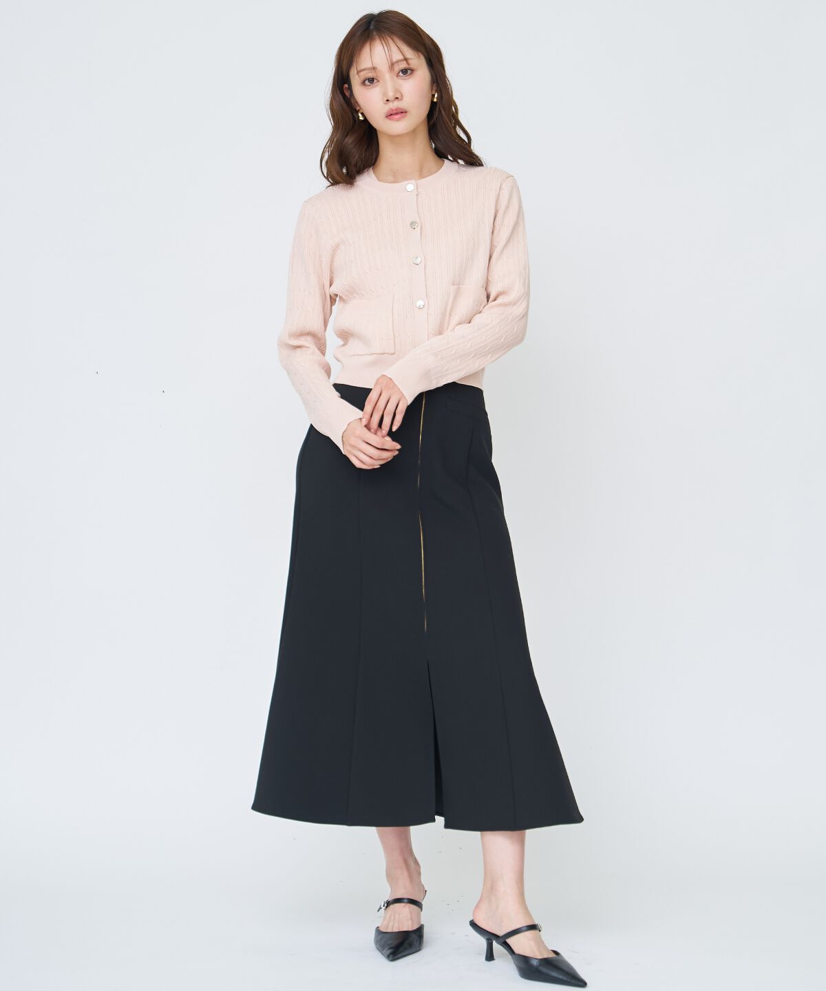 アンドクチュール「ケーブル編みカーディガンアンサンブル」|カーディガン|