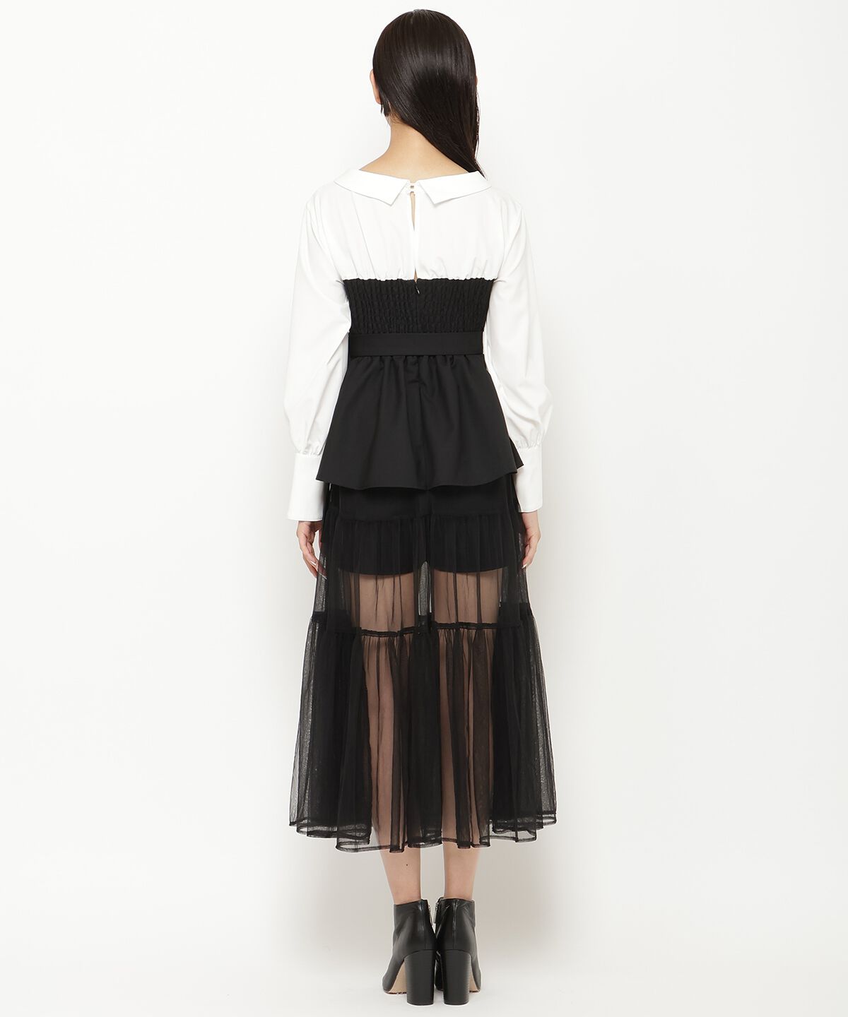 REDYAZEL「シャツドッキングベアワンピース」|ワンピース|