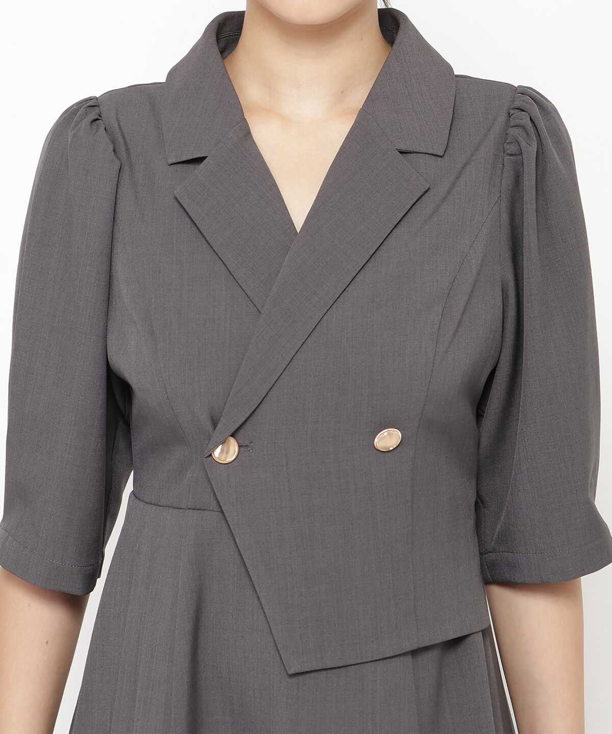 REDYAZEL「ジャケットレイヤードアシメミニワンピース」|ワンピース|