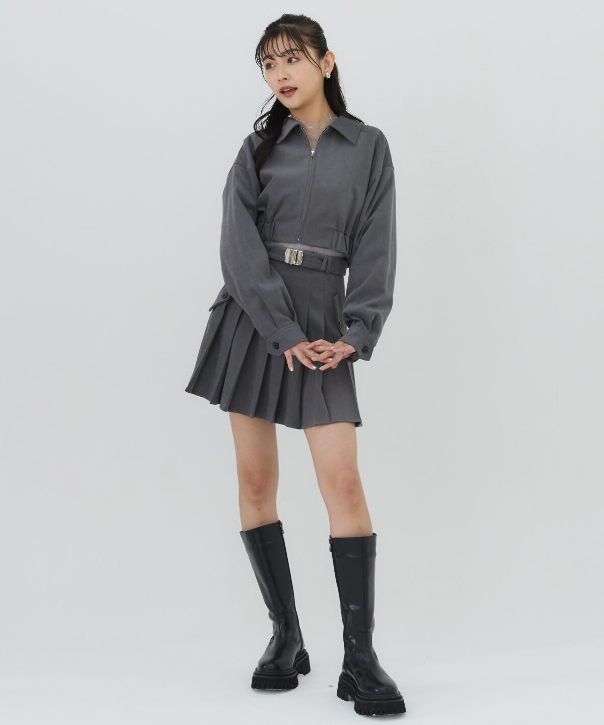 REDYAZEL「フロントジップショートブルゾン」|ブルゾン・スタジャン|