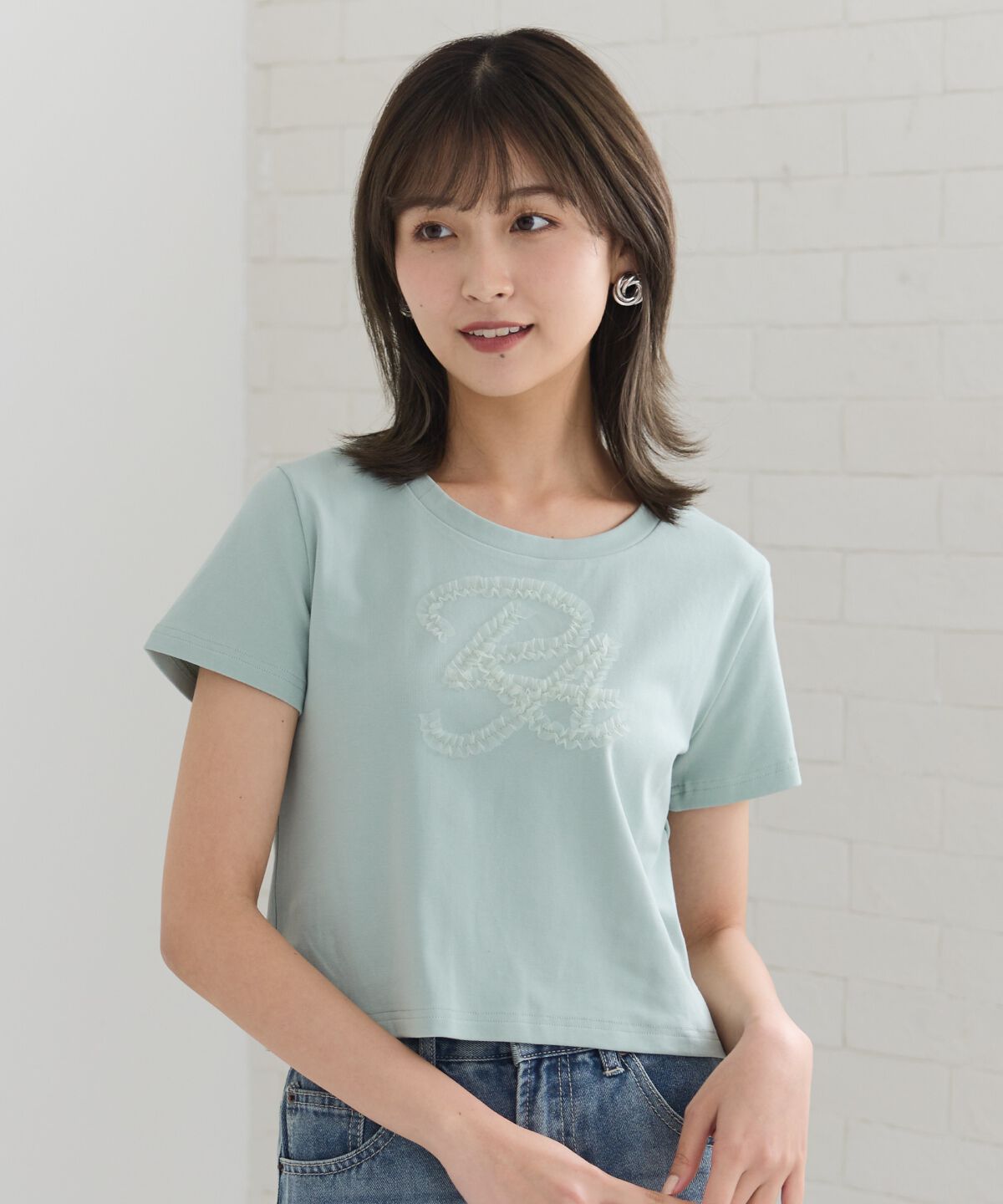 REDYAZEL「チュールフリルRAロゴTシャツ」|Tシャツ・カットソー|