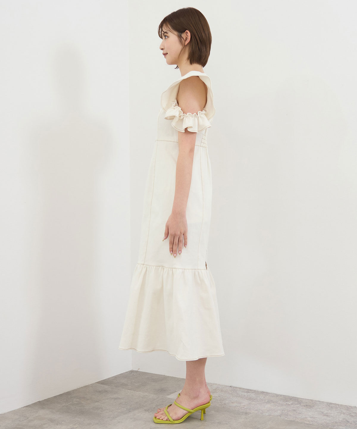 REDYAZEL「フリルスリーブデニムワンピース」|ワンピース|