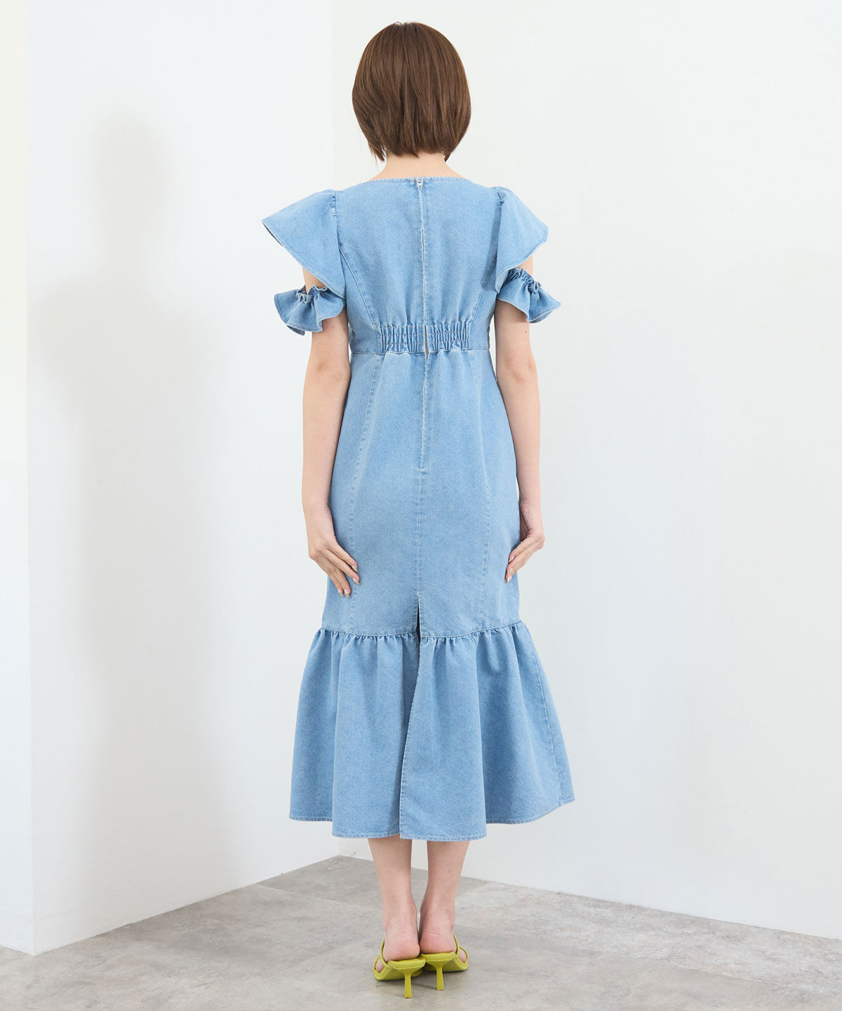REDYAZEL「フリルスリーブデニムワンピース」|ワンピース|