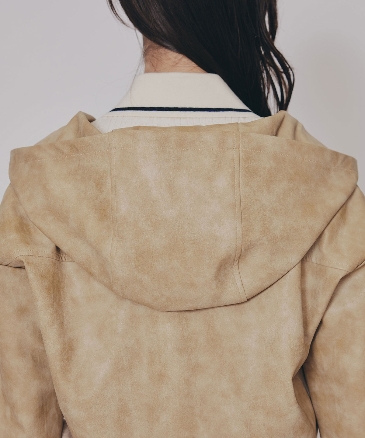 REDYAZEL「ヴィンテージライクレザーフーディブルゾン」|ブルゾン・スタジャン|