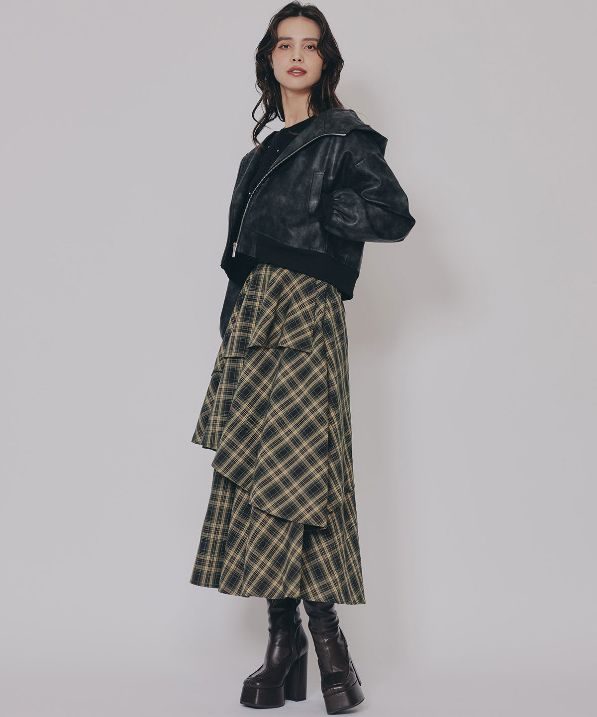 REDYAZEL「ヴィンテージライクレザーフーディブルゾン」|ブルゾン・スタジャン|