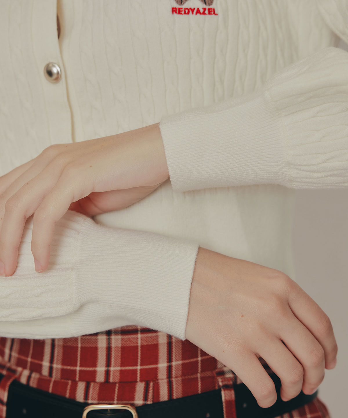 REDYAZEL「Azelyミニケーブルニットカーディガン」|カーディガン|