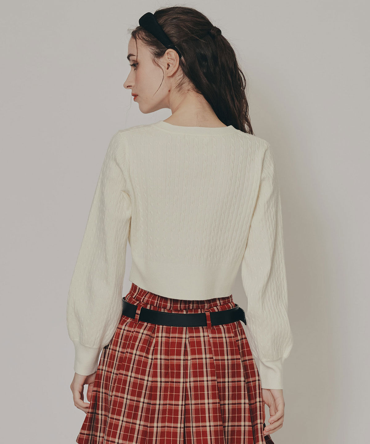 REDYAZEL「Azelyミニケーブルニットカーディガン」|カーディガン|