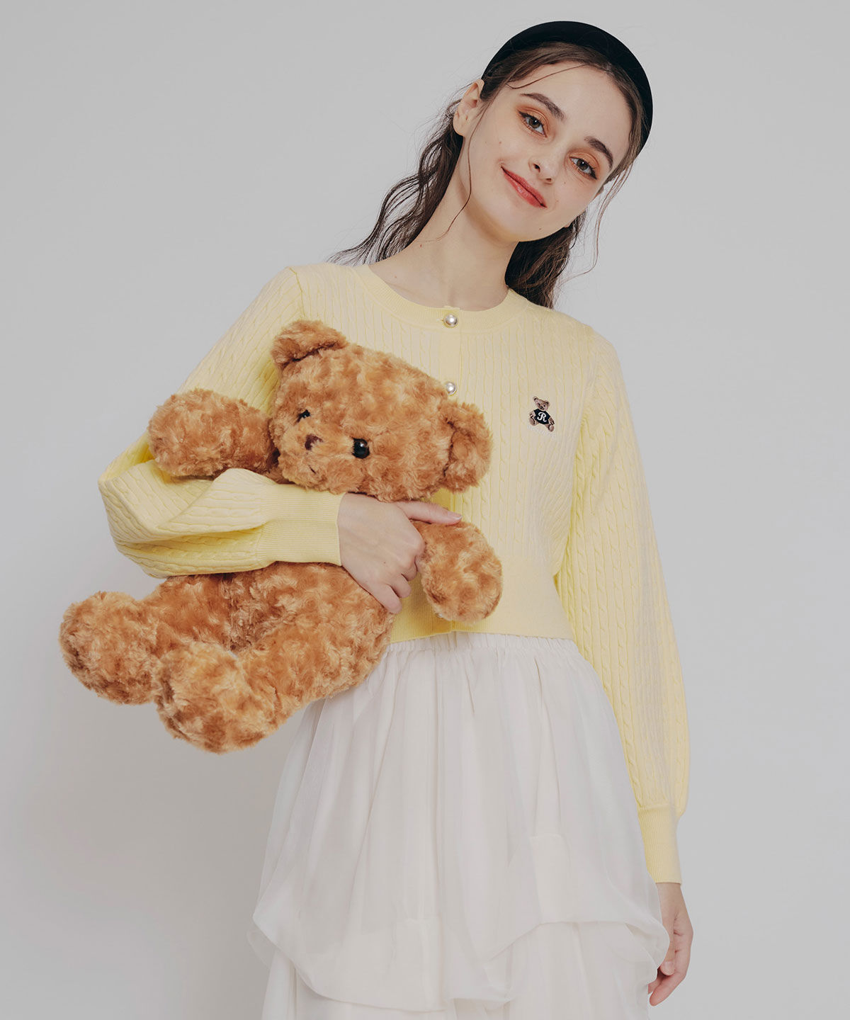 REDYAZEL「Azelyミニケーブルニットカーディガン」|カーディガン|