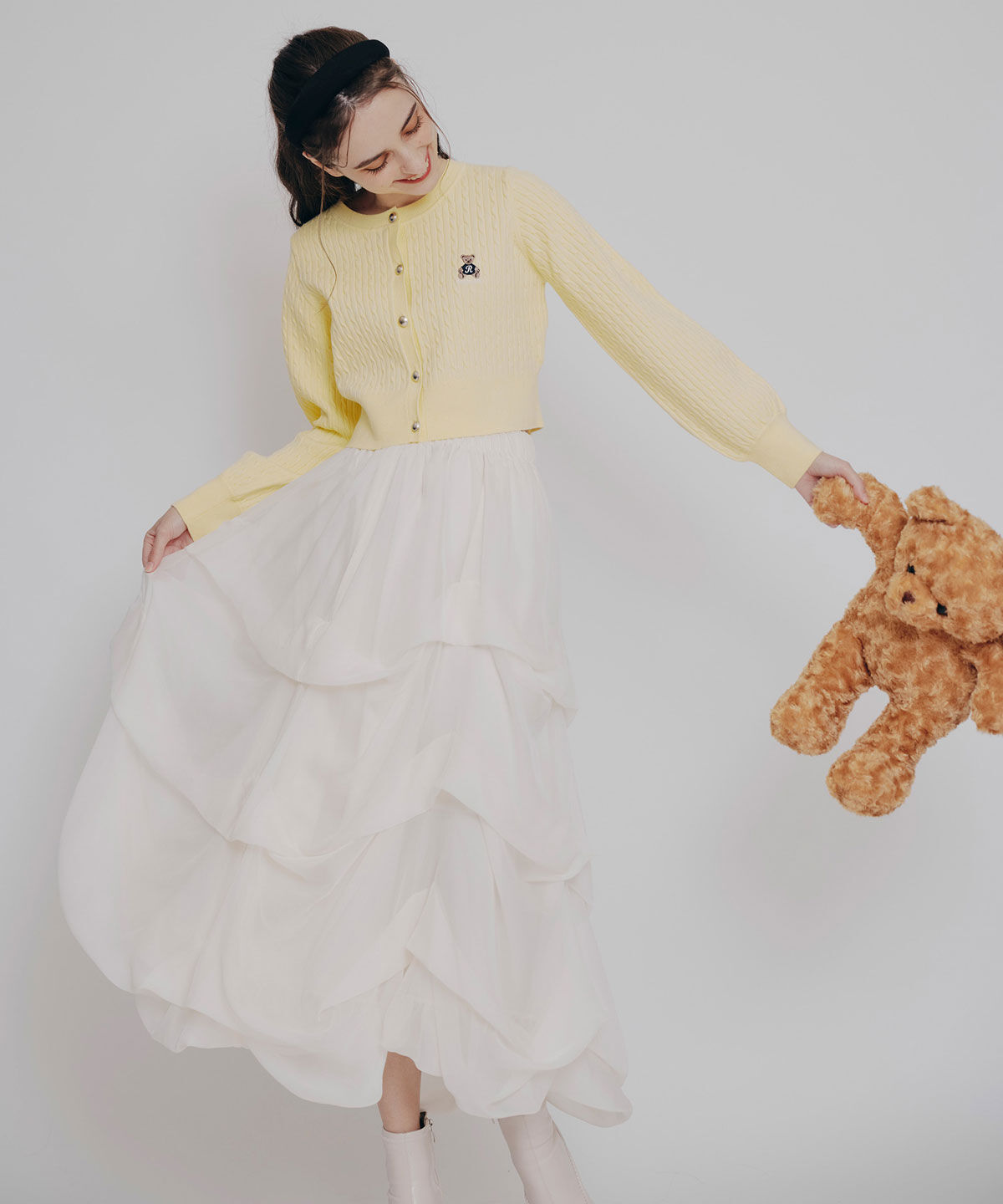 REDYAZEL「Azelyミニケーブルニットカーディガン」|カーディガン|