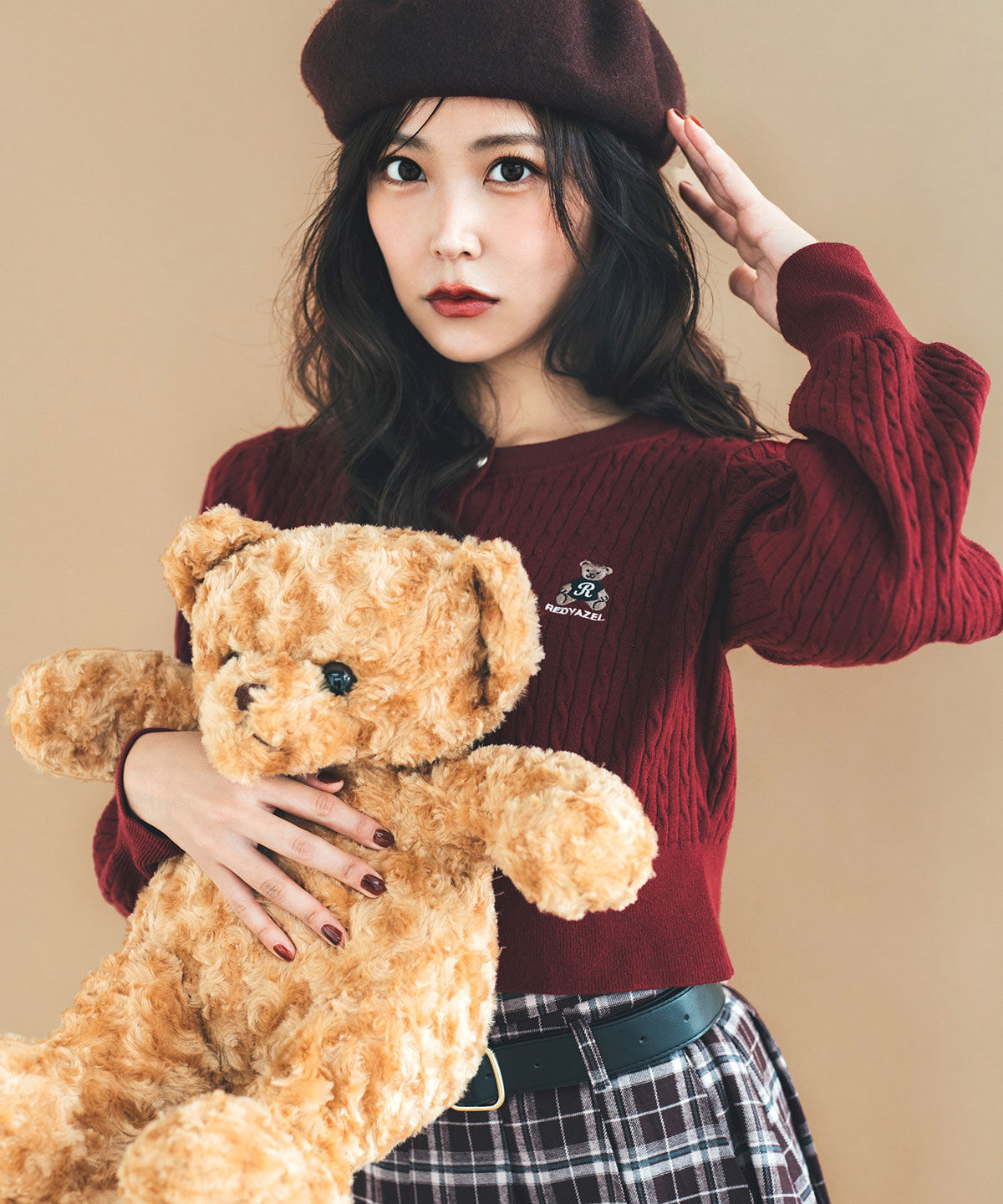 REDYAZEL「Azelyミニケーブルニットカーディガン」|カーディガン|