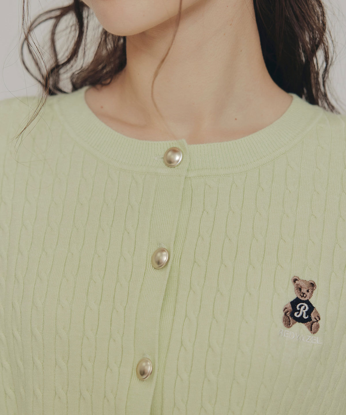 REDYAZEL「Azelyミニケーブルニットカーディガン」|カーディガン|