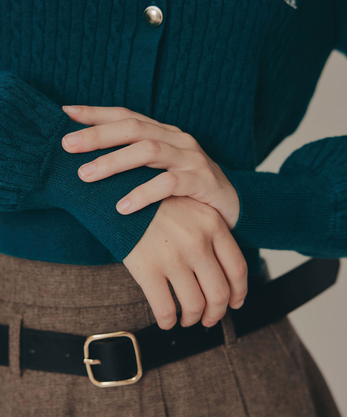 REDYAZEL「Azelyミニケーブルニットカーディガン」|カーディガン|