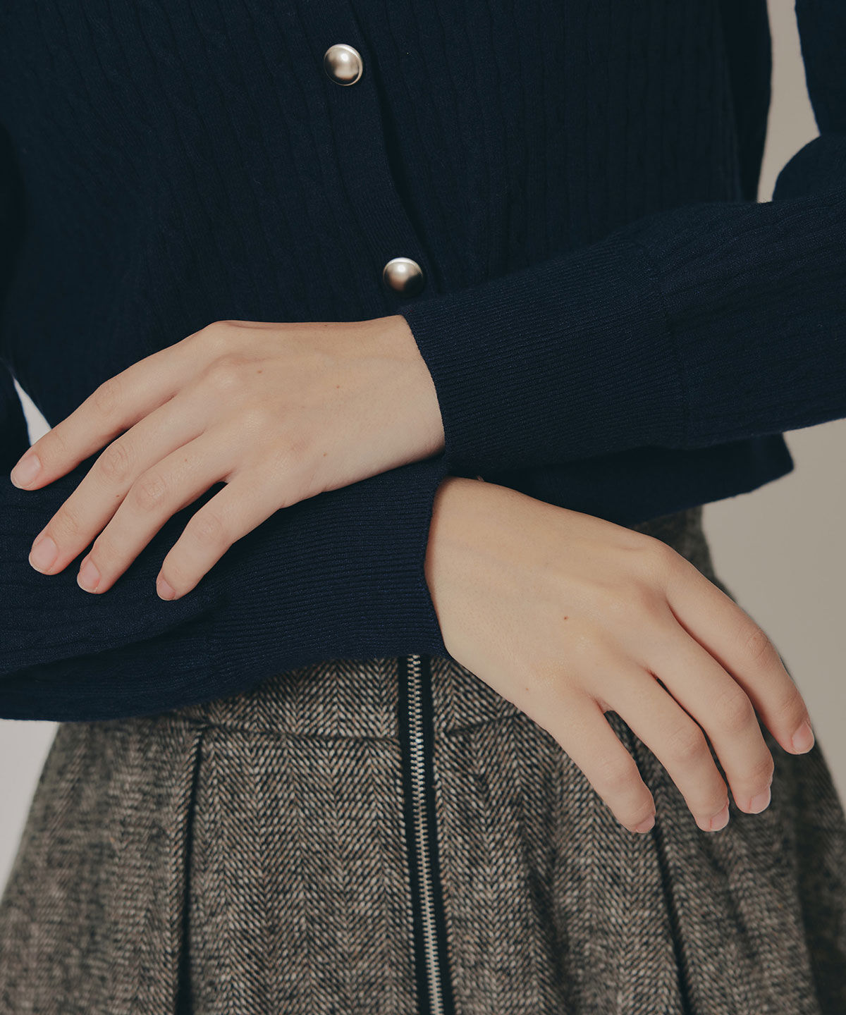 REDYAZEL「Azelyミニケーブルニットカーディガン」|カーディガン|