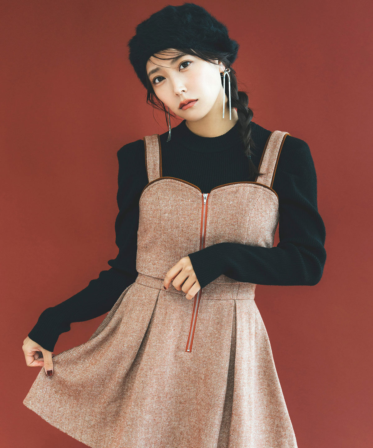 REDYAZEL「パワショルボトルネックニットトップス」|ニット・セーター|