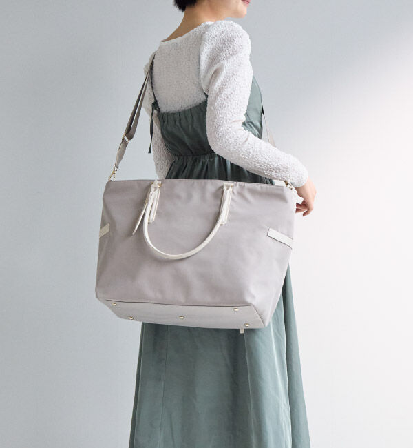 Jewelna Rose「Jewelna Rose グレタ ナイロントートバッグ 大 16181」|ショルダー・メッセンジャー|アイボリー