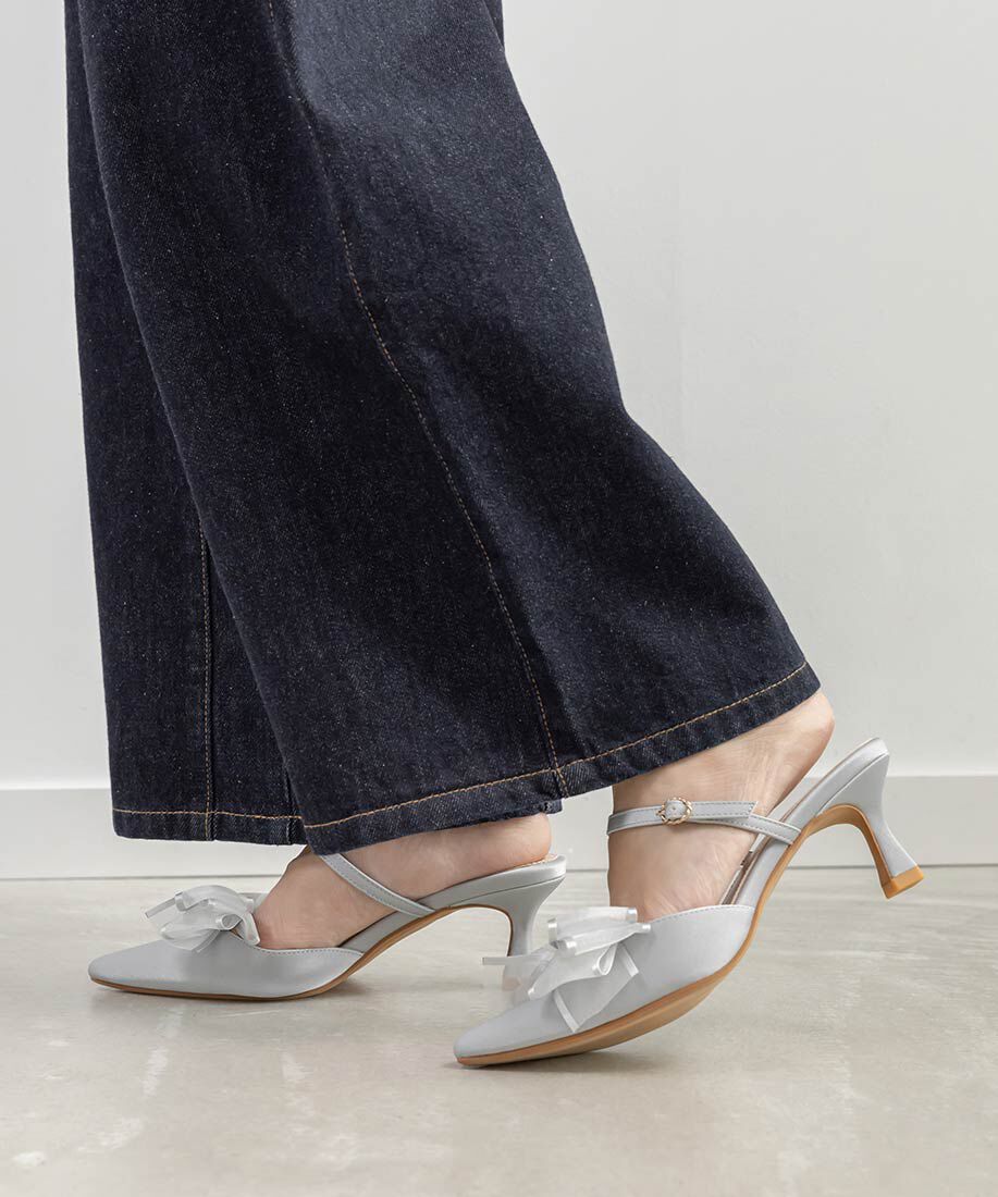  「2WAY シアーリボンミュールパンプス」|パンプス|