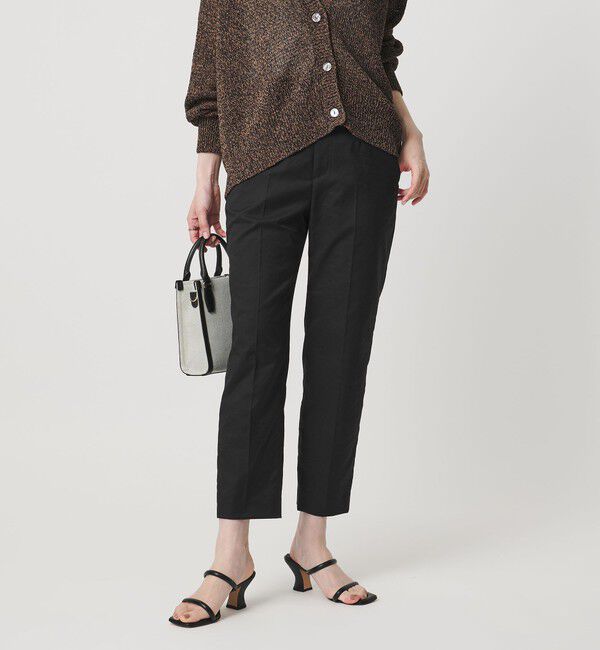 UNITED ARROWS「シャイニー スリム パンツ ‐ストレッチ ウォッシャブル‐」|スラックス|BLACK