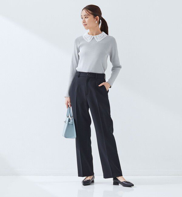 UNITED ARROWS green label relaxing「［size SHORT/TALLあり］Daily Chic セミフレア パンツ」|スラックス|