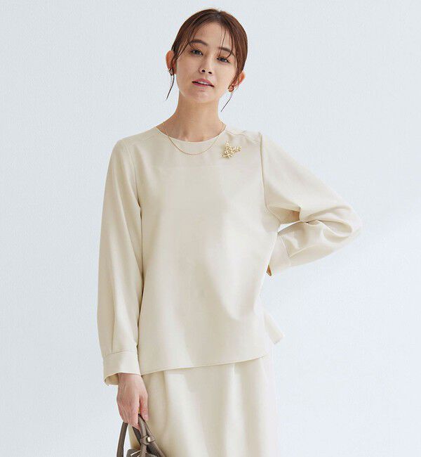 UNITED ARROWS green label relaxing「［size SHORTあり］パウドレ プリーツ ブラウス ウォッシャブル ストレッチ」|シャツ・ブラウス|NATURAL