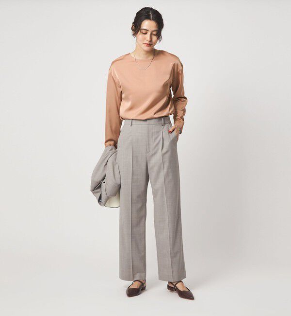 UNITED ARROWS green label relaxing「サテン ドッキング ラウンドヘム プルオーバー カットソー」|Tシャツ・カットソー|