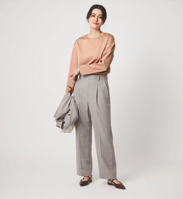 UNITED ARROWS green label relaxing「サテン ドッキング ラウンドヘム プルオーバー カットソー」|Tシャツ・カットソー|