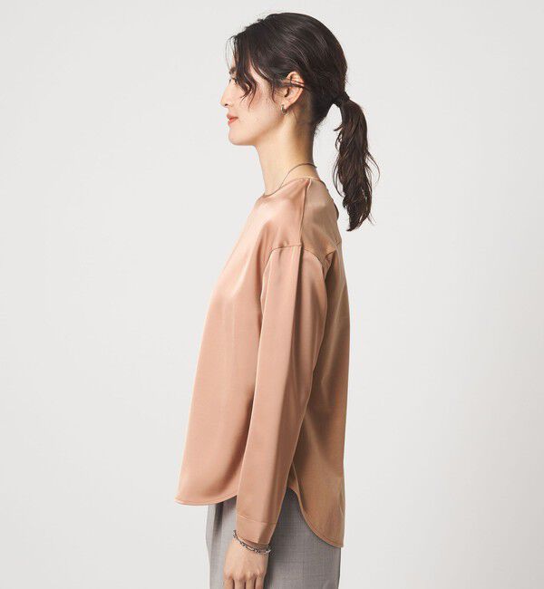 UNITED ARROWS green label relaxing「サテン ドッキング ラウンドヘム プルオーバー カットソー」|Tシャツ・カットソー|