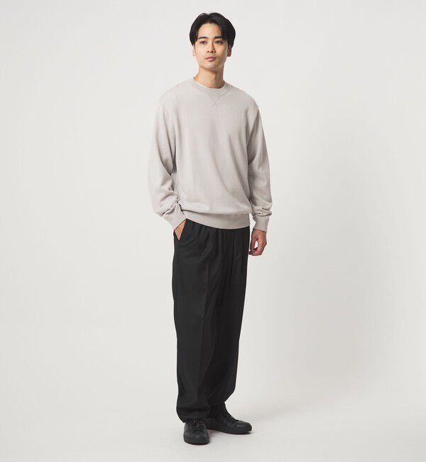 UNITED ARROWS green label relaxing「コットン シルク ミックス インレイ クルーネック ニット」|ニット・セーター|