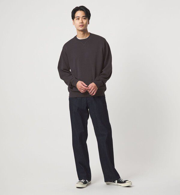 UNITED ARROWS green label relaxing「コットン シルク ミックス インレイ クルーネック ニット」|ニット・セーター|