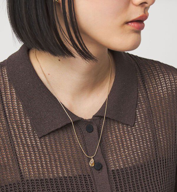 UNITED ARROWS green label relaxing「クリア シズク＆メタルフレーム ネックレス」|ネックレス|GOLD