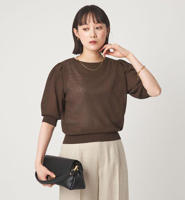 UNITED ARROWS green label relaxing「ハニカム タック スリーブ プルオーバー ニット」|ニット・セーター|