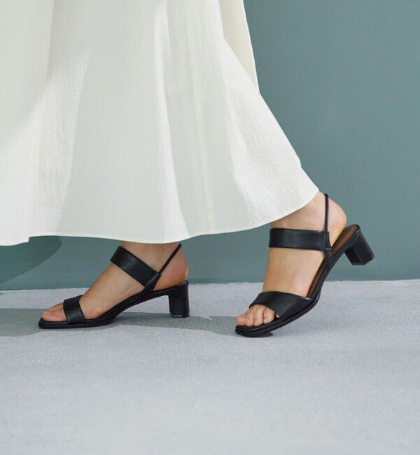 UNITED ARROWS green label relaxing「ストレッチ ストラップ サンダル」|パンプス|BLACK