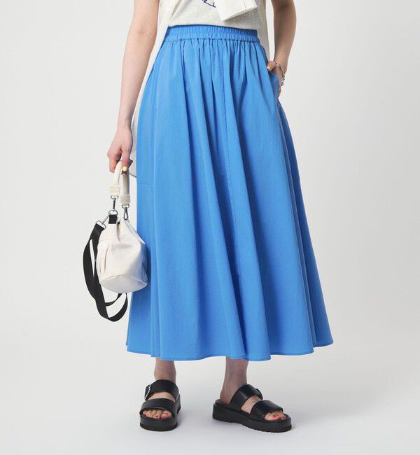 UNITED ARROWS green label relaxing「WONDER CLOTH ボリューム スカート マシンウォッシャブル ストレッチ 接触冷感 吸水速乾」|フレア|