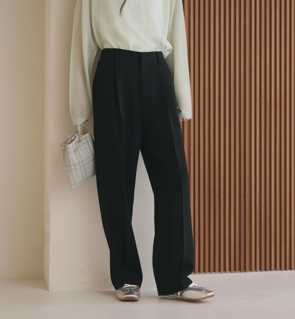 BEAUTY&YOUTH UNITED ARROWS「タックワイドストレートパンツ ウォッシャブル」|スラックス|