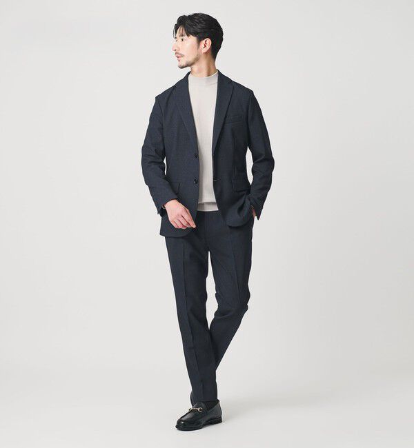 BEAUTY&YOUTH UNITED ARROWS「【WEB限定 WARDROBE SMART】LANATEC セットアップ/背抜きジャケット＆イージーパンツ」|スーツ|NAVY