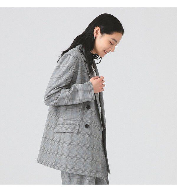 Ray BEAMS 「チェック 4ボタン W ジャケット」|テーラードジャケット|